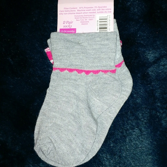 Carter's - 12-24 Months 2 Pair Socks Pink & Gray - Picture 2 of 3